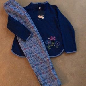 Blue fleece top with matching pants